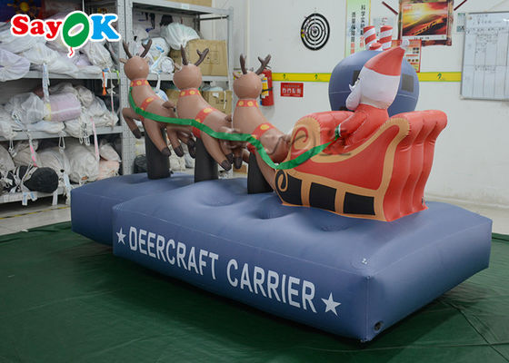 natale gonfiabile 7.5ft Santa Claus Three Reindeer Pull Carts delle decorazioni di festa di 2.5m