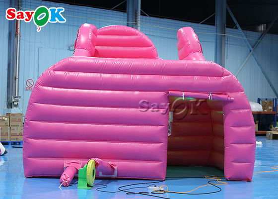 Tenda gonfiabile da prato 4.5x3x3.8m Forma auto rosa Tenda gonfiabile da aria Caramelle Food Floss Booth Per all'aperto