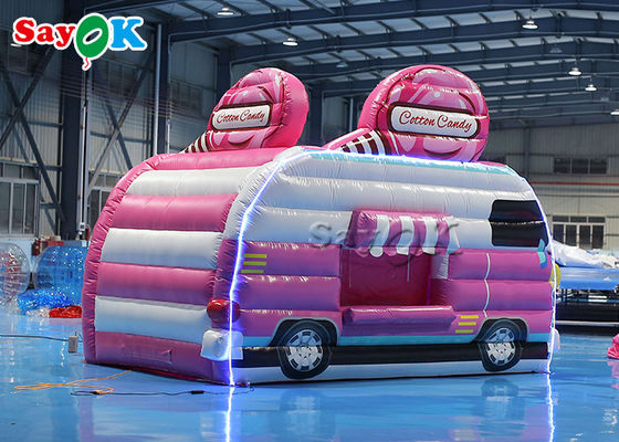 L'automobile rosa gonfiabile della tenda 4.5x3x3.8m del lavoro modella la cabina gonfiabile del filo di seta dell'alimento di Candy della tenda dell'aria per all'aperto