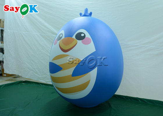 Pallone blu del fumetto dell'uccello di esplosione di natale delle decorazioni gonfiabili allegre commerciali di festa