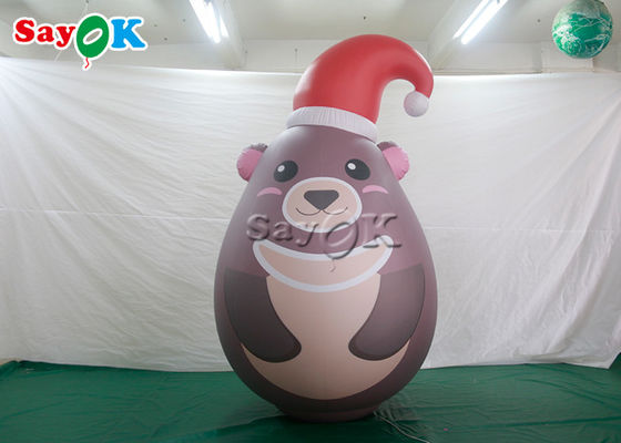Il PVC portatile su ordinazione ha sigillato la pubblicità del cappello di natale di Gray Inflatable Teddy Bear With