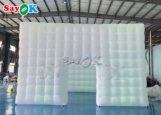 Tenda gonfiabile a cubo 6.5m 21ft Tenda gonfiabile ad aria Marquee quadrata con luci a LED