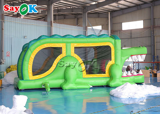 Slide gonfiabile a secco saltatore all'aperto all'interno Alligatore verde gonfiabile 8x2.8x3mH
