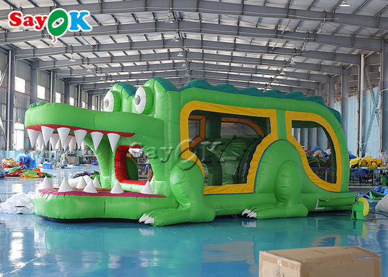 Slide gonfiabile a secco saltatore all'aperto all'interno Alligatore verde gonfiabile 8x2.8x3mH