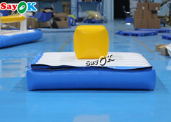 Custom 2x2m Parco di divertimenti gonfiabile Blue Cube Blow Up Water Trampoline Cortile giochi d'acqua
