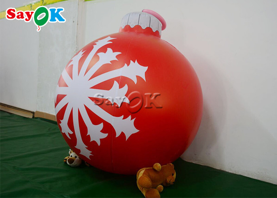 decorazione gonfiabile rossa dell'iarda di Natale di festival della palla del fiocco di neve di 1.2m