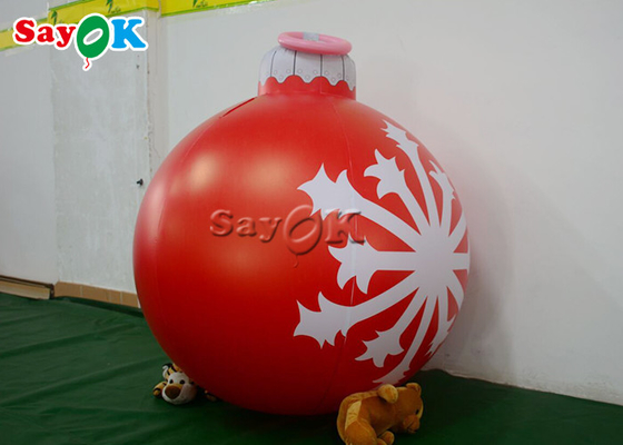 decorazione gonfiabile rossa dell'iarda di Natale di festival della palla del fiocco di neve di 1.2m