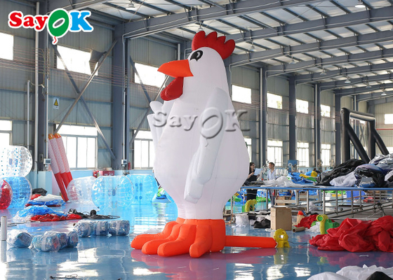 Modello gonfiabile bianco del gallo del pollo dell'animale dei personaggi dei cartoni animati 13ft della decorazione del partito di festival