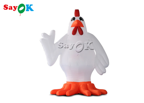 Modello gonfiabile bianco del gallo del pollo dell'animale dei personaggi dei cartoni animati 13ft della decorazione del partito di festival