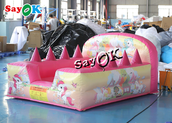 Rosa di Unicorn Theme Backyard Inflatable Ball Pit Pool With Air Jugglers 2.4m 7ft
