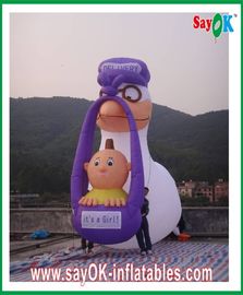 Caratteri di cartoni animati da 2 a 8 metri gonfiabili PVC viola bianco per la pubblicità