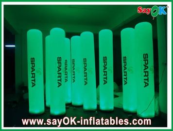 La festa nuziale verde ha condotto la luce gonfiabile della colonna gonfiabile LED con la stampa del Logo Pillar
