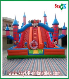 Slide gonfiabile a secco Rossa Mickey Mouse Slide gonfiabile ad acqua 0,5 mm PVC L6 X W3 X H5m