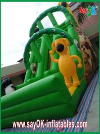 Slide d'acqua gonfiabili per l'industria Slide d'acqua gonfiabile verde 0,55 mm Tarpaulin in PVC per il parco di divertimenti