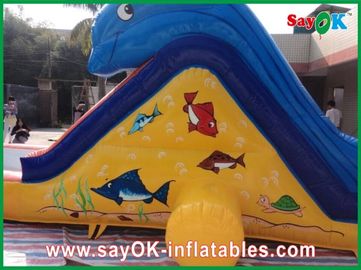 Slide gonfiabile N Slide Oceano Blu Slide gonfiabile Bouncer con tema squalo di piscina 0.55mm PVC