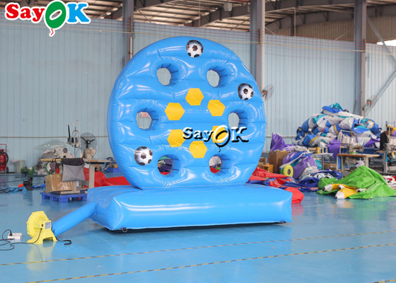 Il calcio gonfiabile blu gonfiabile del gioco 9.84ft di tiro di calcio dardeggia il gioco di fucilazione all'aperto dei bambini