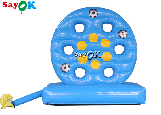 Il calcio gonfiabile blu gonfiabile del gioco 9.84ft di tiro di calcio dardeggia il gioco di fucilazione all'aperto dei bambini