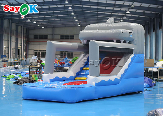 Piccolo scivolo gonfiabile bambino PVC gonfiabile squalo scivolo bagnato e asciutto per il parco di divertimenti