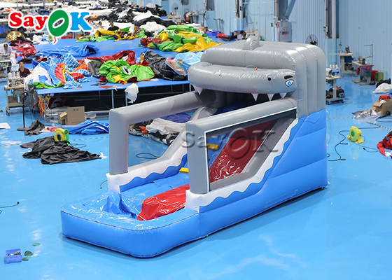 Piccolo scivolo gonfiabile bambino PVC gonfiabile squalo scivolo bagnato e asciutto per il parco di divertimenti