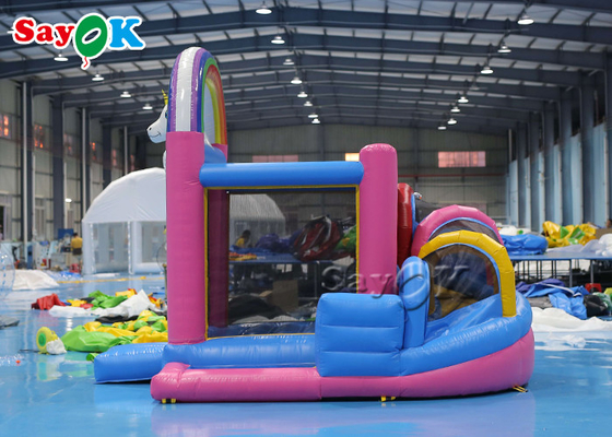Piccolo trampolino di esplosione del PVC Unicorn Inflatable Bounce House Indoor dei bambini