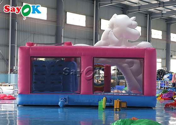 Unicorn Themed Inflatable Trampoline For scherza i giochi della festa di compleanno