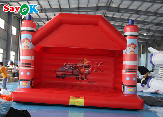 Trampolino gonfiabile rosso stampato di tema di rimbalzo del fuoco per il parco di divertimenti dei bambini