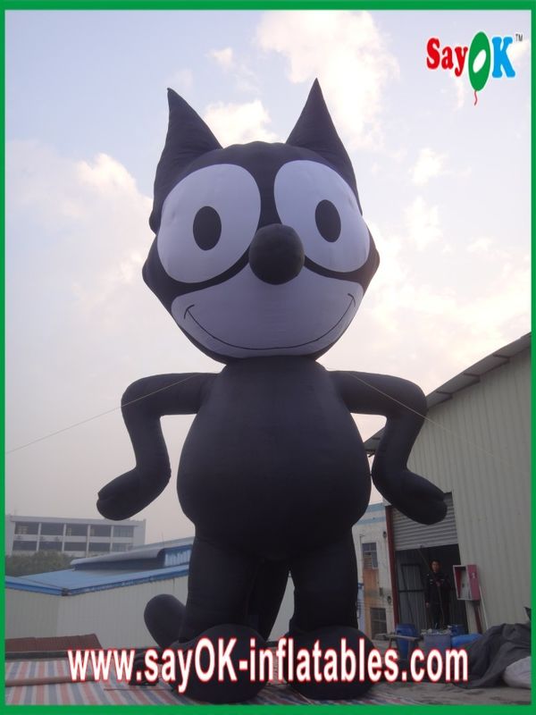 Blow Up Personaggi di cartoni animati Gatto nero gonfiabile / Stoffa di Oxford forte Animali gonfiabili Altezza 8m