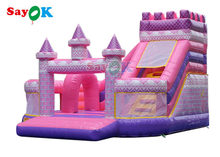 Ragazze rosa di principessa Inflatable Castle Slide che giocano la Camera gonfiabile di rimbalzo per il parco di divertimenti