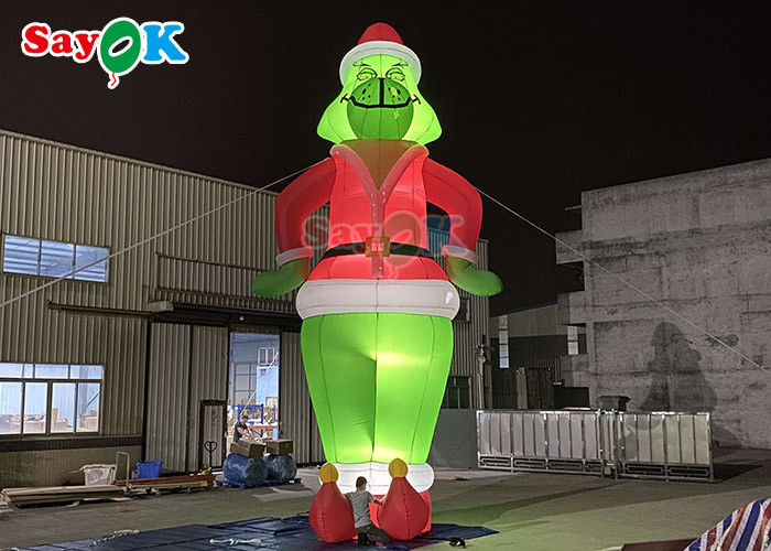 Figli di cartone animati di cani gonfiabili giganti Grinch gonfiabile Pallone Babbo Natale per la decorazione