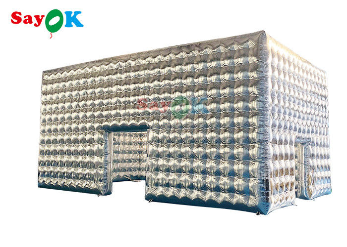 Tenda a cubo gonfiabile d'argento personalizzata per feste, matrimoni, spettacoli espositivi, eventi, tende a aria gonfiabile