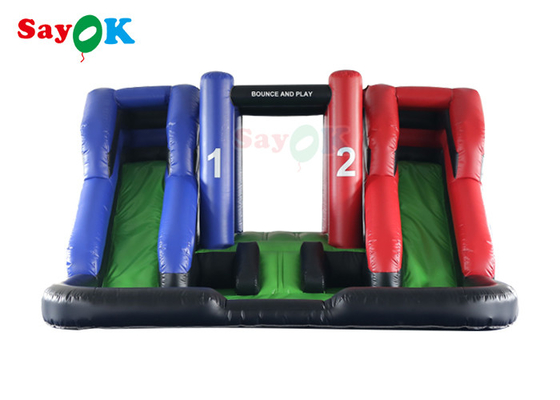 Slide gonfiabile a secco Noleggio commerciale Slide gonfiabile da buttafuori Gran gioco di doppio scivolo gonfiabile per bambini