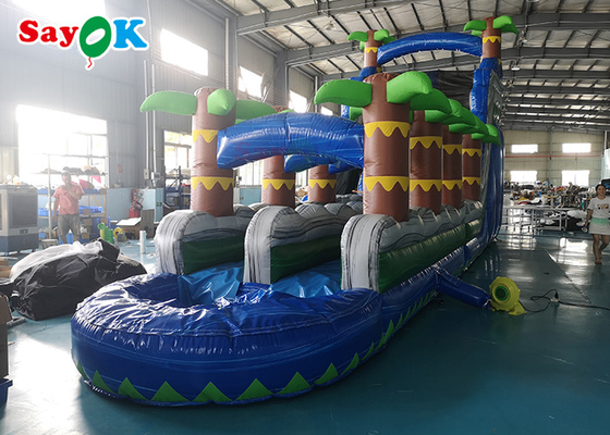 Giant Bouncy Slide OEM Funny Blow Up Palm Tree Water Slide Jumper gonfiabili Casa gonfiabile con scivolo