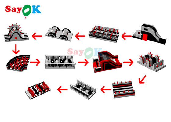 Parco a tema gonfiabile su misura di esplosione di corsa ad ostacoli del parco di divertimenti