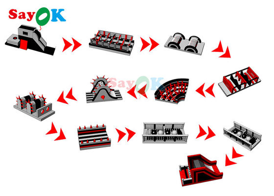 videogioco di guida gonfiabile di corsa ad ostacoli della tela cerata di 150x3.8m per gli eventi