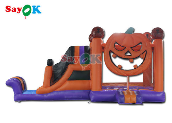 Pumpkin Halloween Inflatabile Bounce Castle Con Slide Inflatabili Combos Per Festa