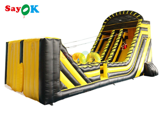 Slide gonfiabile a secco Giochi di funivia a onde commerciali Slide gonfiabile a zip line Combos Stampa logo