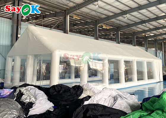 Tenda di piscina privata gonfiabile in TPU Tenda di copertura quadrata gonfiabile con soffiatore