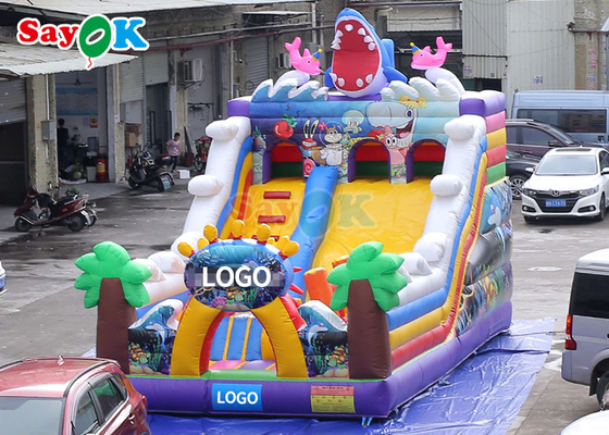 Commerciale Slide gonfiabile Cartone animato Pvc Slide gonfiabile Bouncer Bambini Salto Castello divertimento Slide Corso di ostacoli