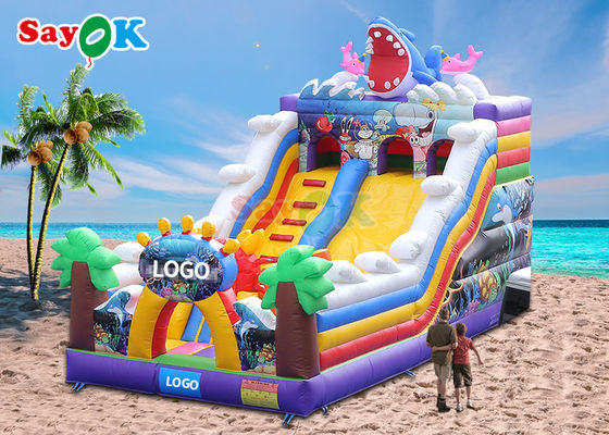 Slide gonfiabile per squali Commerciale Slide gonfiabile per buttafuori Cartone animato Slide gonfiabile per buttafuori Casa gonfiabile Bambini Slide a salto