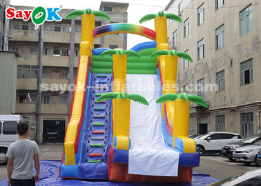 Slide gonfiabile commerciale 8*4*7m PVC Coconut Tree Slide gonfiabile Bouncer con due soffiatore per bambini