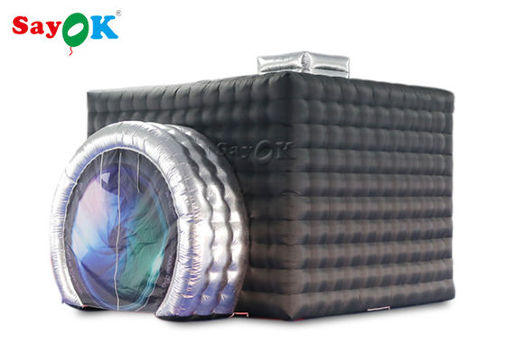 Tenda gonfiabile della cabina della foto di colore dell'argento + del nero con il LED per il partito