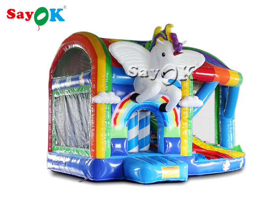 Arcobaleno all'aperto Unicorn Bouncy Castle gonfiabile del PVC del campo da giuoco