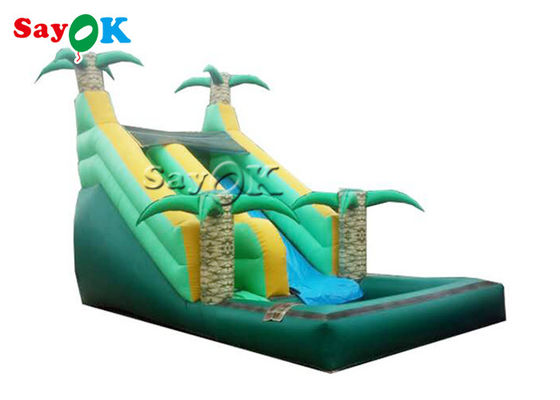 Slide idraulico gonfiabile industriale Parco a prova di incendio Giungla Palm Tree Slide gonfiabile piscina per bambini piccoli
