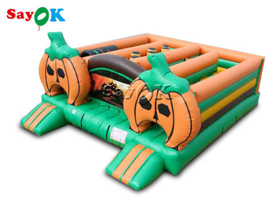 Tema commerciale Halloween Maze Obstacle Course Inflatable Games gonfiabile della zucca per i bambini