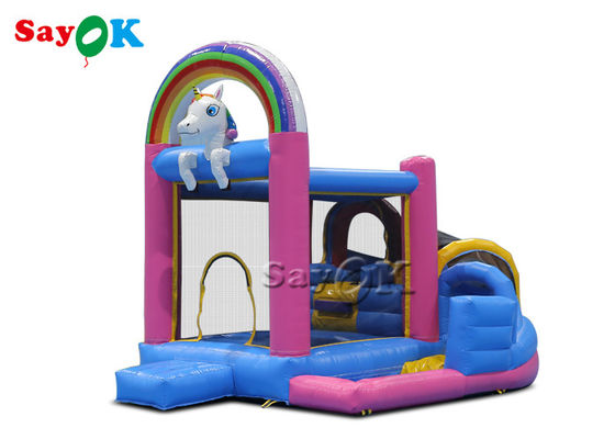 Piccolo trampolino di esplosione del PVC Unicorn Inflatable Bounce House Indoor dei bambini