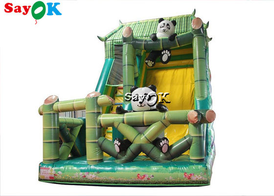 Slide gonfiabile per bambini Commerciale Slide gonfiabile Bouncer Slide Panda Bamboo Foresta tema Slide gonfiabile scivoloso