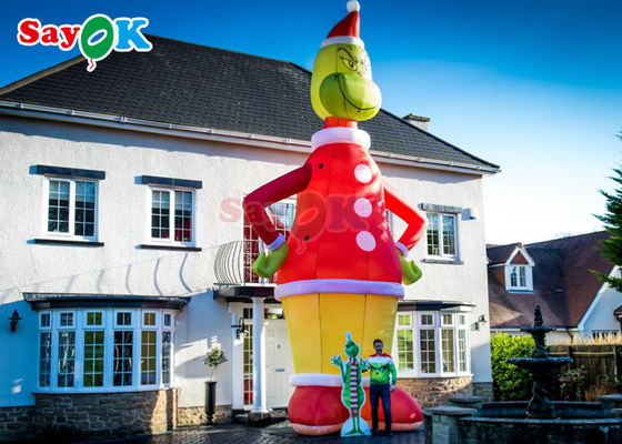 Palloni gonfiabili per personaggi Pubblicità Grinch gonfiabile 9m 30ft Grande Decorazioni natalizie di Babbo Natale Cartone animato