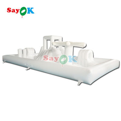 Attrezzature per soft play commerciali su misura Pad bianco gonfiabile Parco acquatico Slide castello rimbalzante