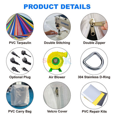 Tenda gonfiabile portatile in PVC ignifugo per eventi all'aperto 10m x 10m