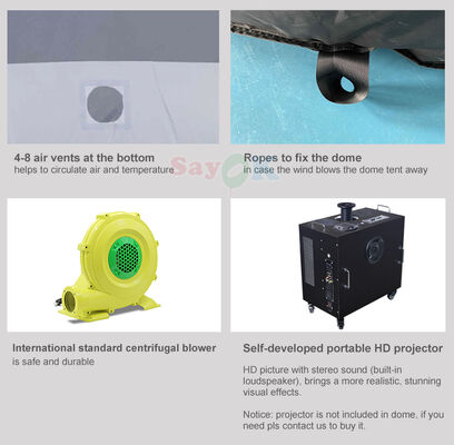Sayok Cupola Planetario Mobile con Stampa Digitale da 6m, Tenda Astronomica Gonfiabile Portatile per Scuole